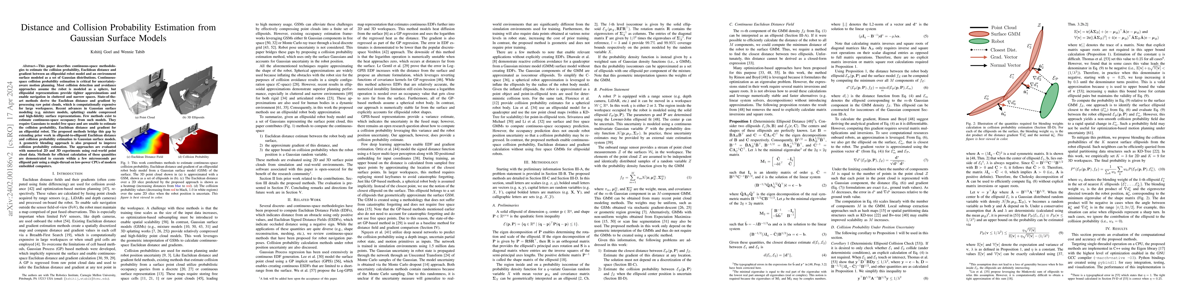 Thumbnail for Distance and Collision Probability Estimation from Gaussian Surface
  Models