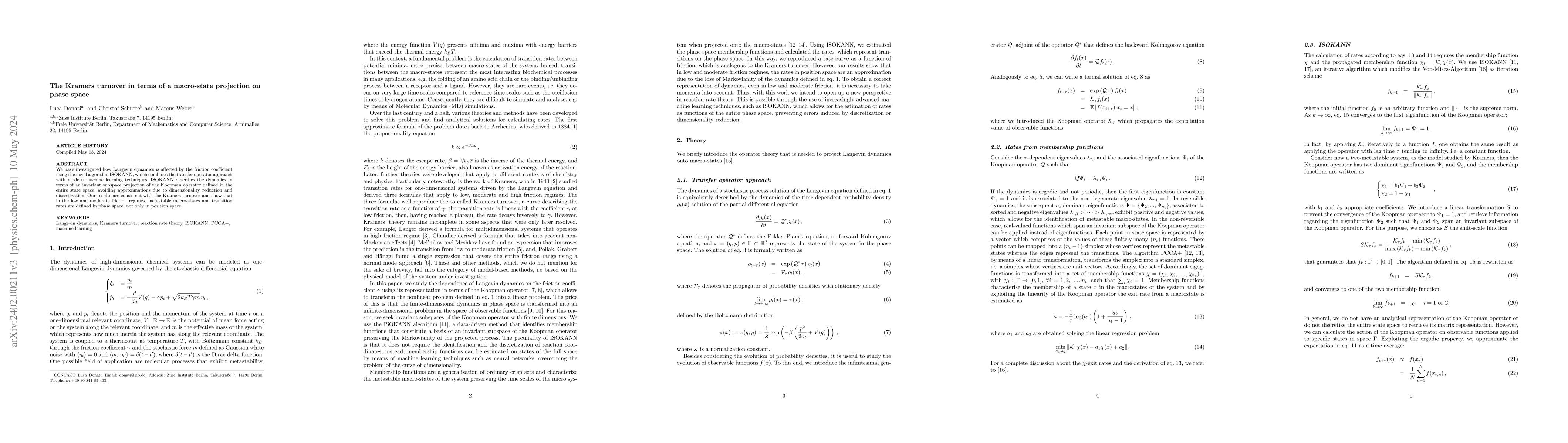 Thumbnail for The Kramers turnover in terms of a macro-state projection on phase space
