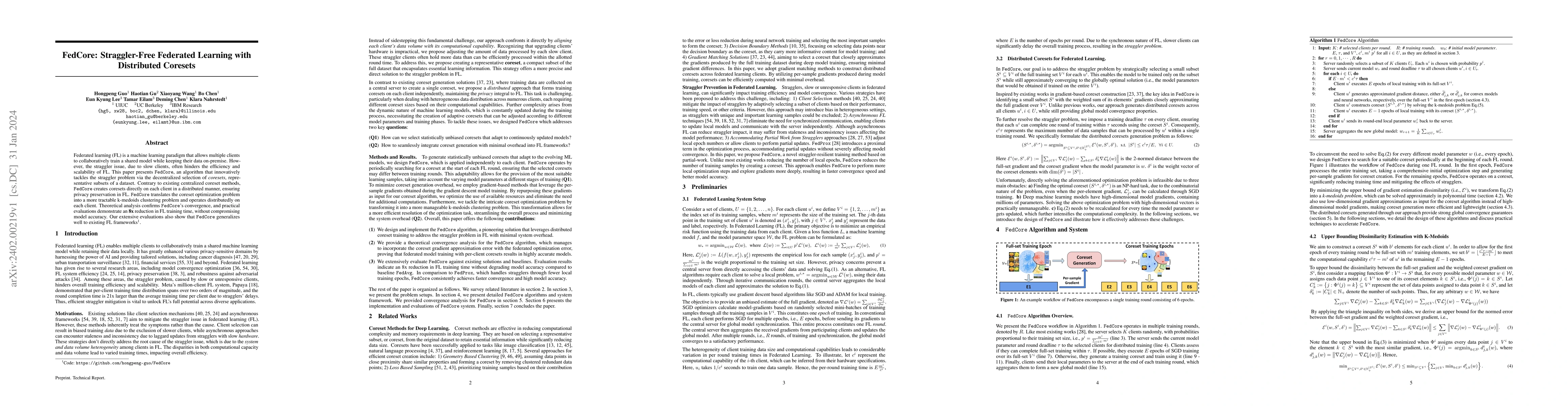 Thumbnail for FedCore: Straggler-Free Federated Learning with Distributed Coresets