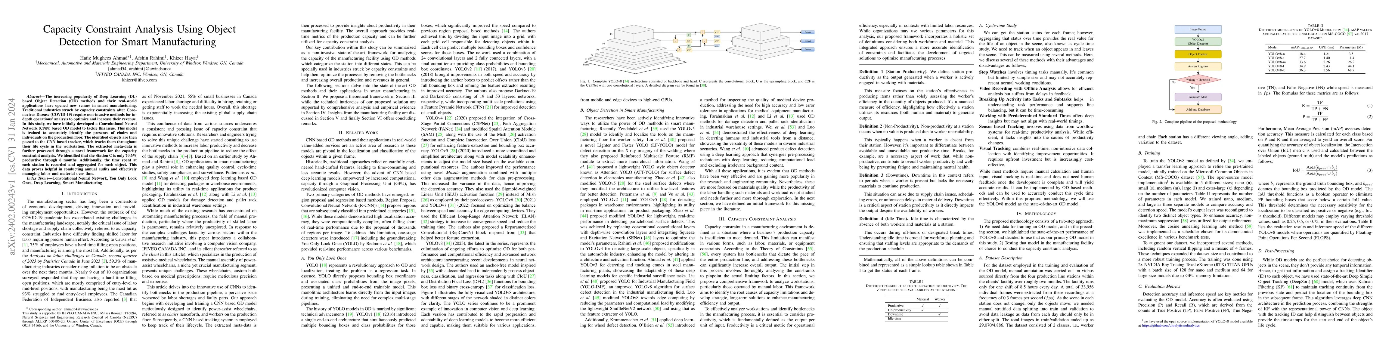 Thumbnail for Capacity Constraint Analysis Using Object Detection for Smart
  Manufacturing