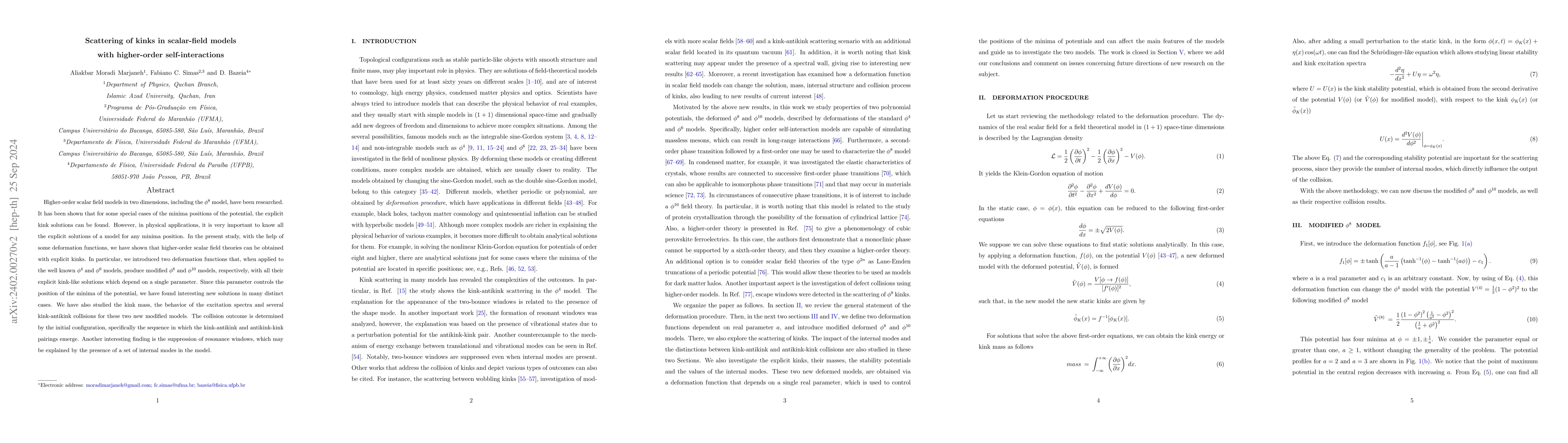 Thumbnail for Scattering of kinks in scalar-field models with higher-order
  self-interactions