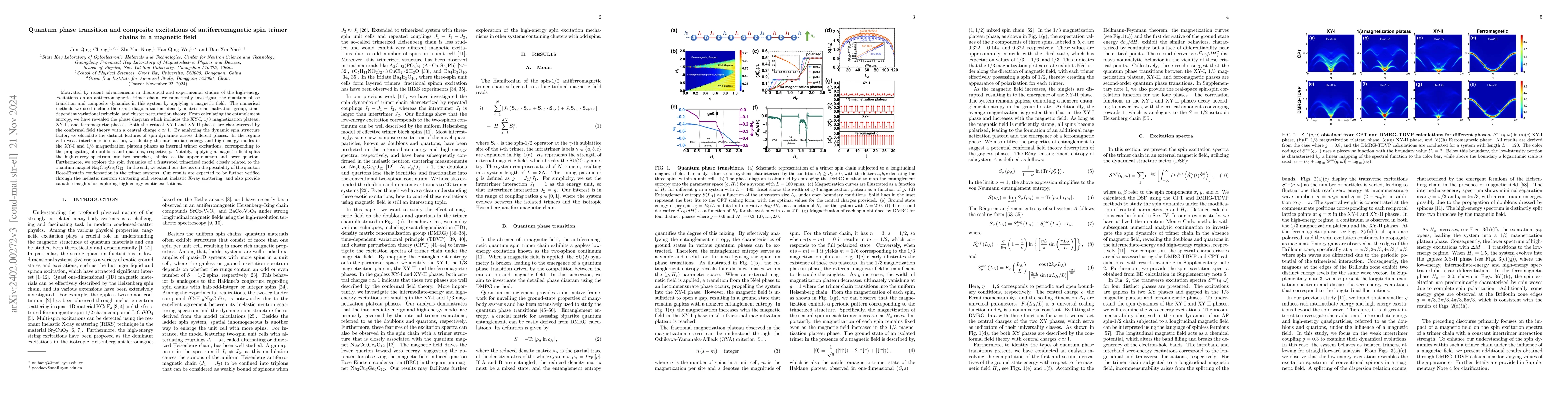 Thumbnail for Quantum phase transitions and composite excitations of antiferromagnetic
  quantum spin trimer chains in a magnetic field