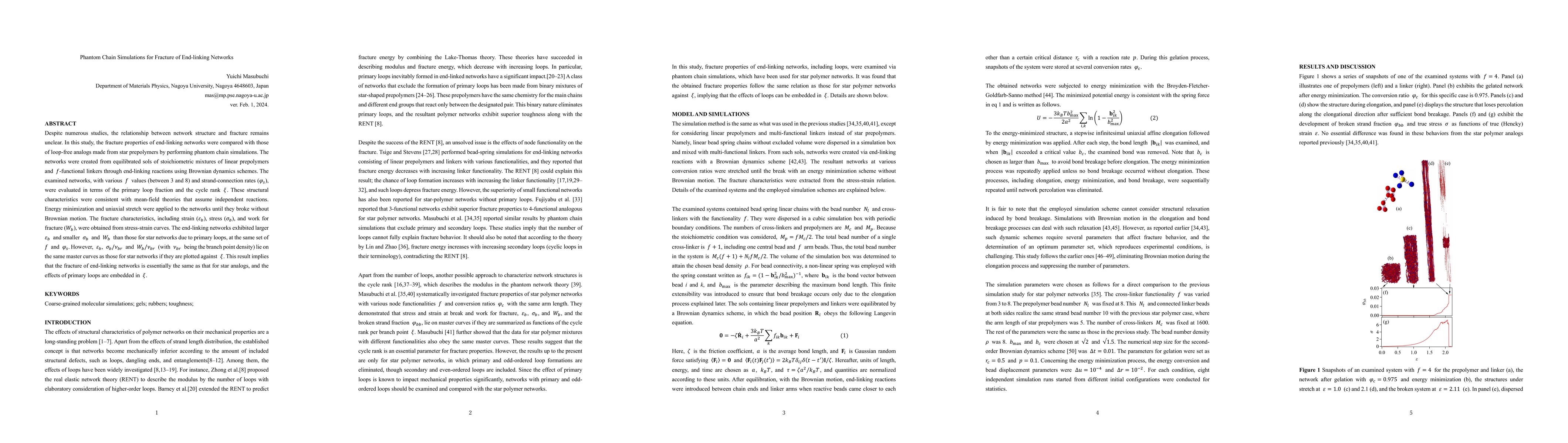 Thumbnail for Phantom Chain Simulations for Fracture of End-linking Networks