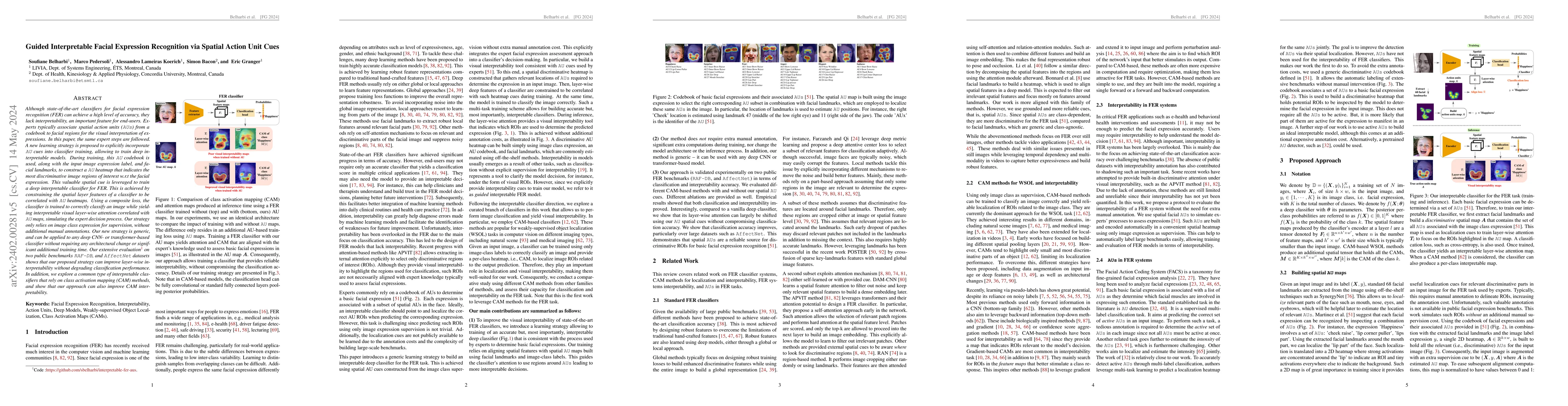 Thumbnail for Guided Interpretable Facial Expression Recognition via Spatial Action
  Unit Cues