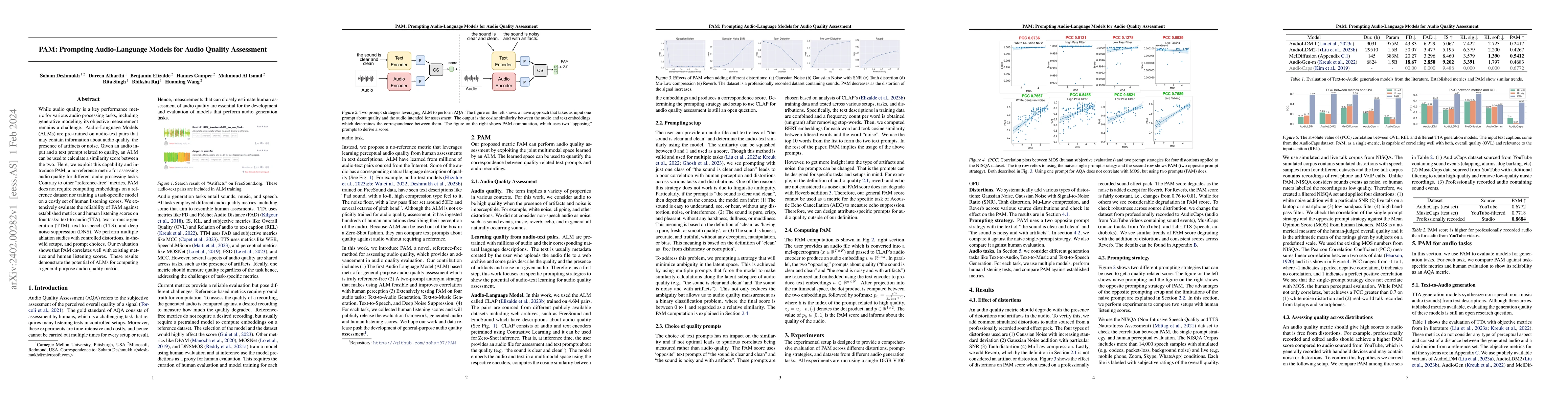 Thumbnail for PAM: Prompting Audio-Language Models for Audio Quality Assessment
