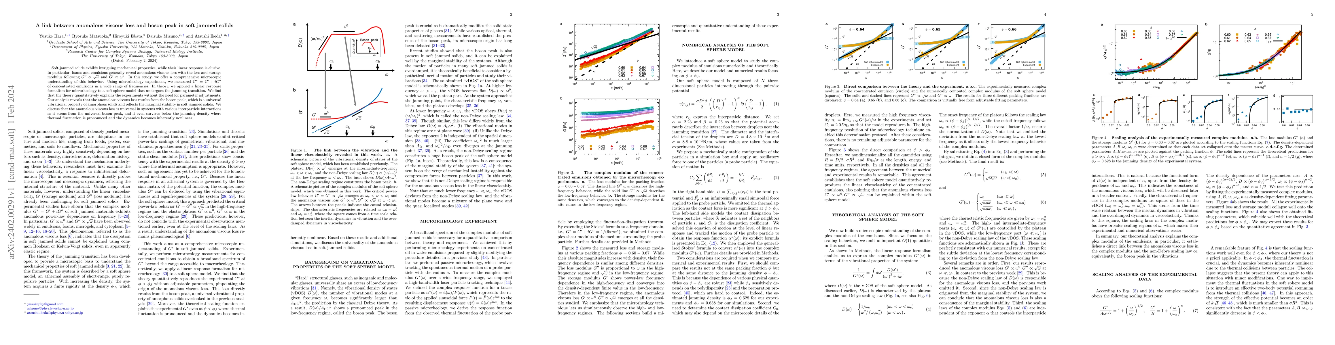 Thumbnail for A link between anomalous viscous loss and boson peak in soft jammed
  solids