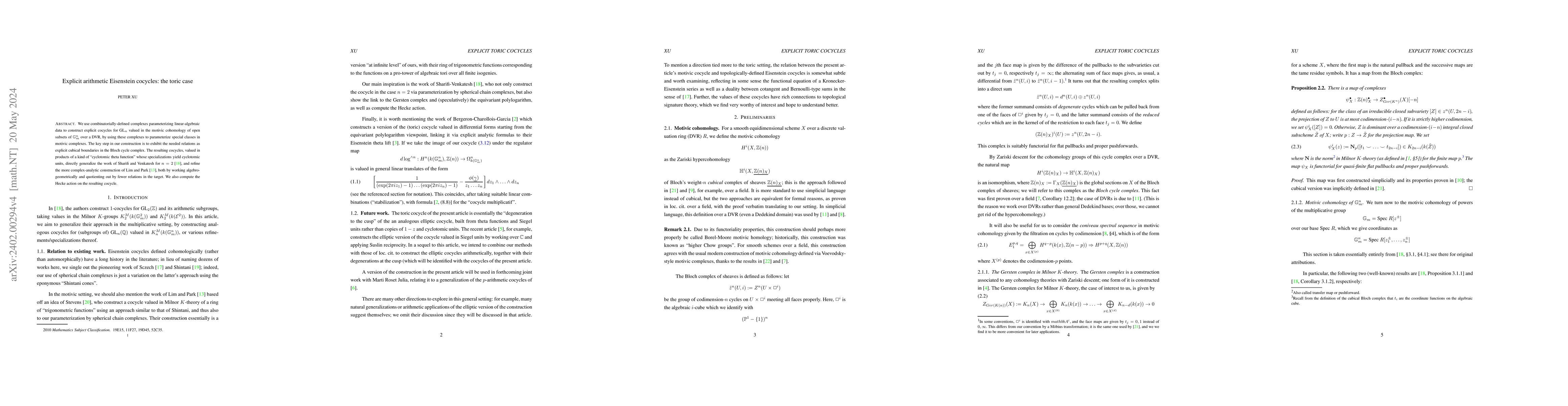 Thumbnail for Explicit arithmetic Eisenstein cocycles: the toric case