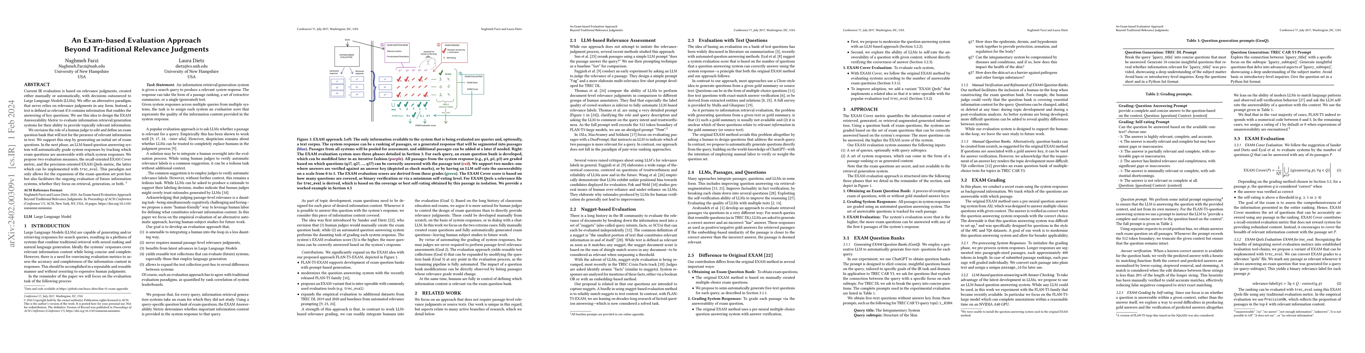 Thumbnail for An Exam-based Evaluation Approach Beyond Traditional Relevance Judgments