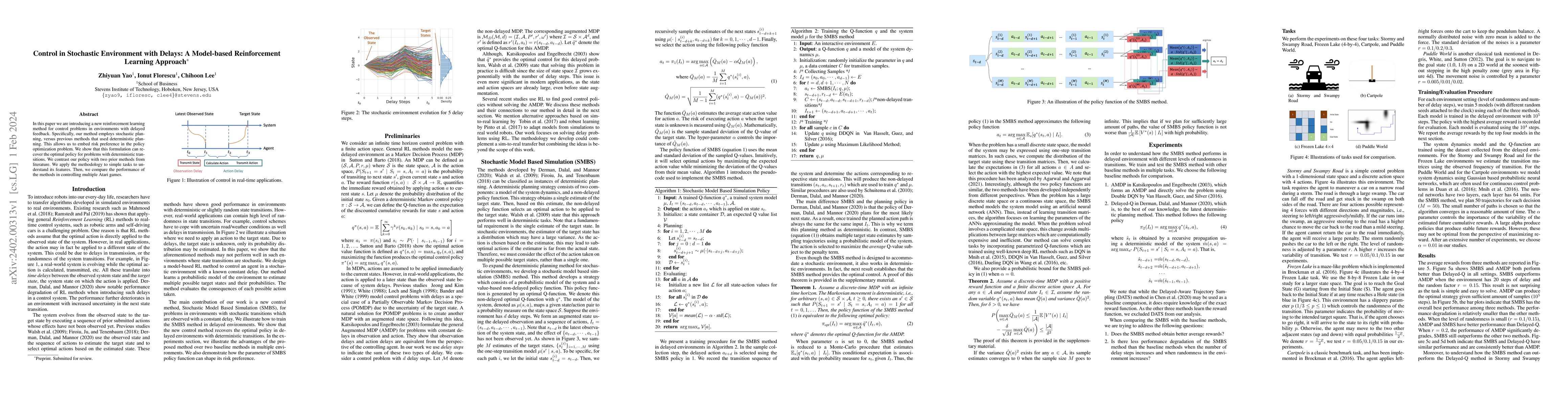 Thumbnail for Control in Stochastic Environment with Delays: A Model-based
  Reinforcement Learning Approach