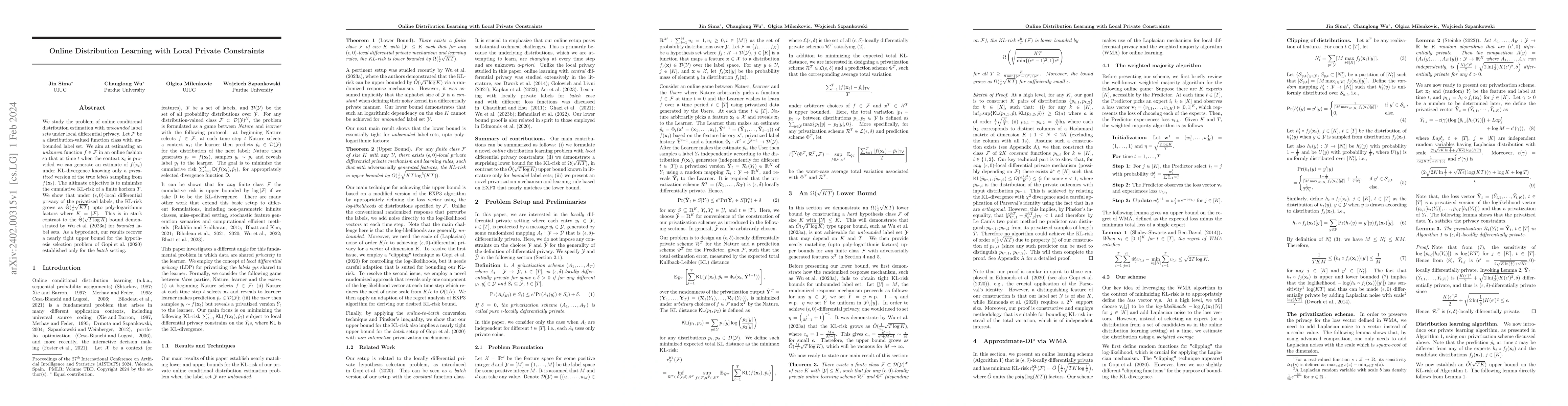 Thumbnail for Online Distribution Learning with Local Private Constraints