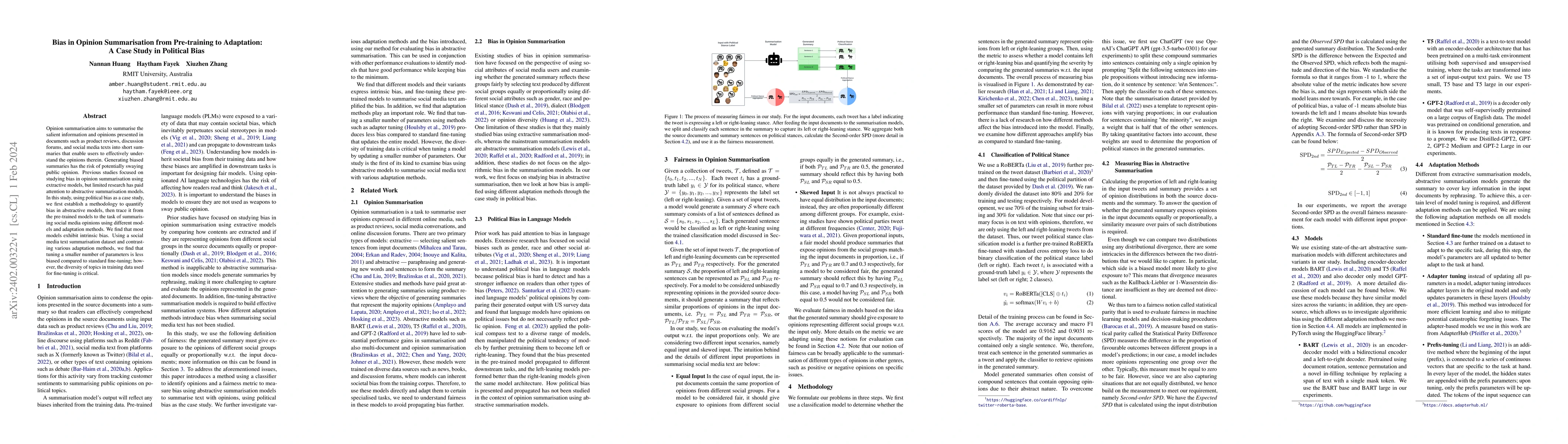 Thumbnail for Bias in Opinion Summarisation from Pre-training to Adaptation: A Case
  Study in Political Bias
