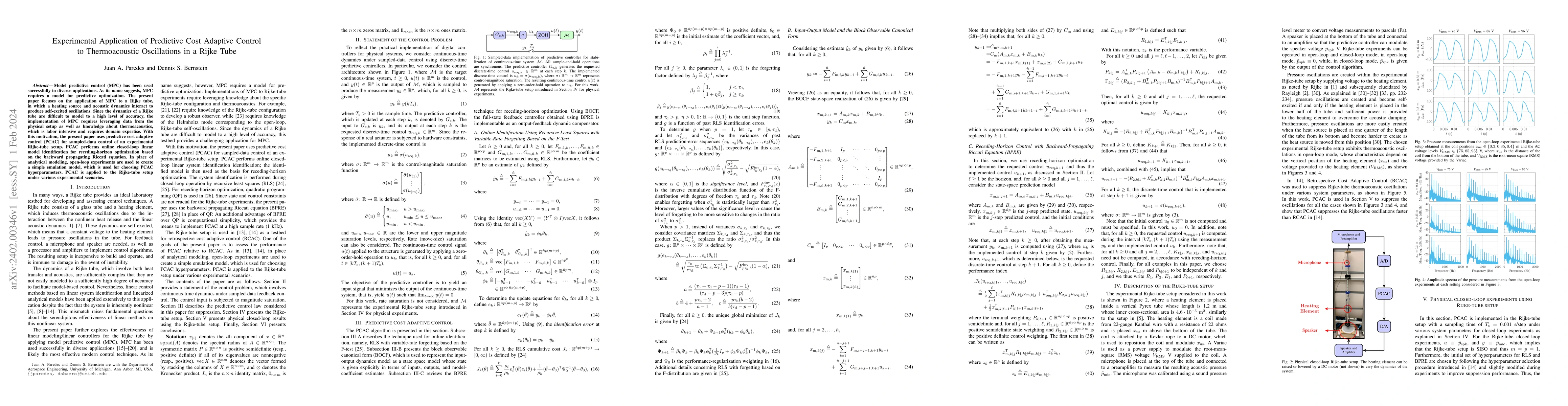 Thumbnail for Experimental Application of Predictive Cost Adaptive Control to
  Thermoacoustic Oscillations in a Rijke Tube