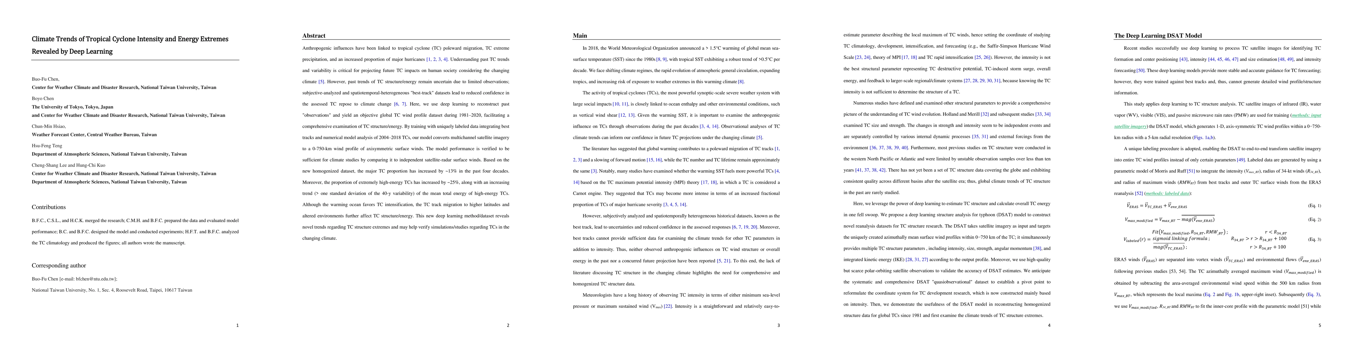 Thumbnail for Climate Trends of Tropical Cyclone Intensity and Energy Extremes
  Revealed by Deep Learning