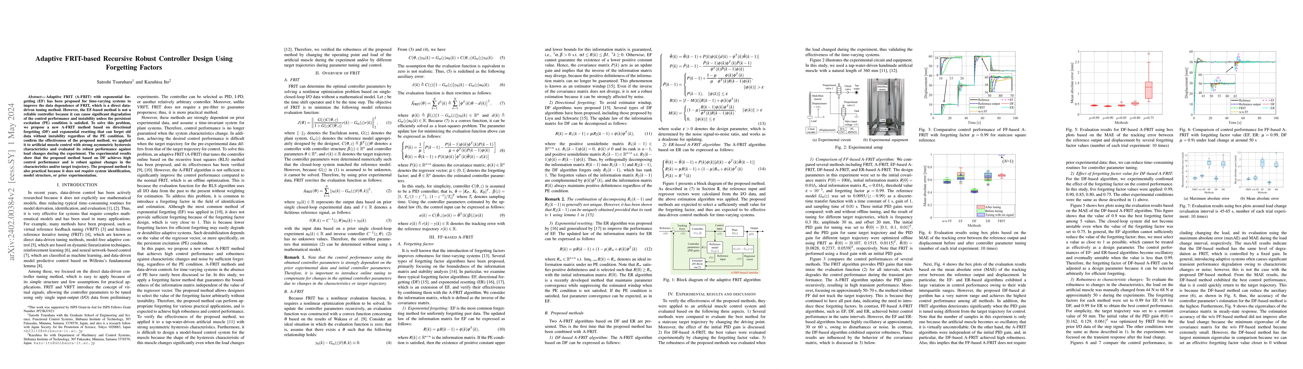 Thumbnail for Adaptive FRIT-based Recursive Robust Controller Design Using Forgetting
  Factors