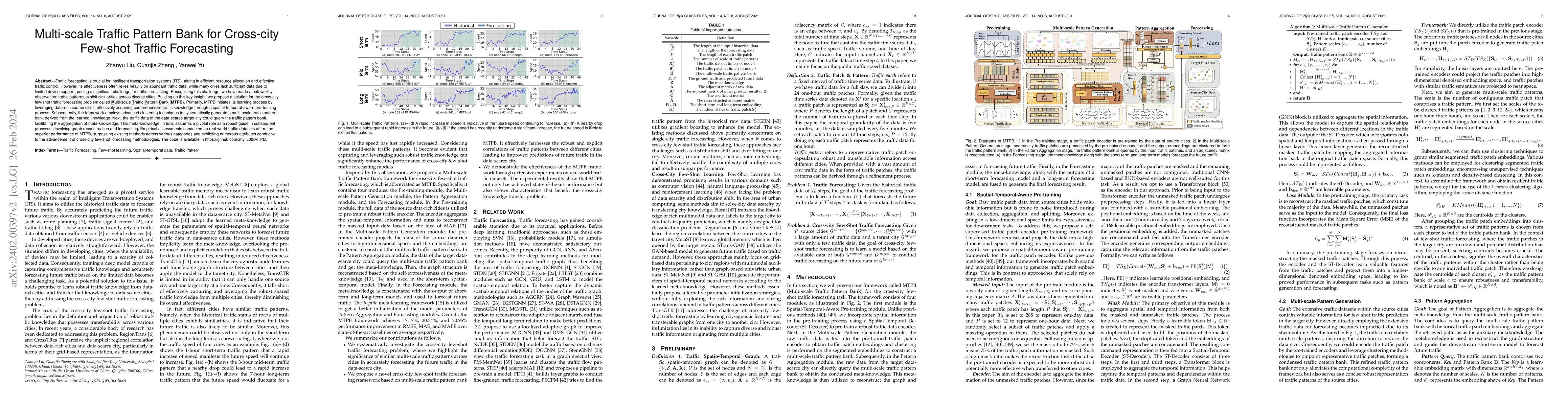 Thumbnail for Multi-scale Traffic Pattern Bank for Cross-city Few-shot Traffic
  Forecasting