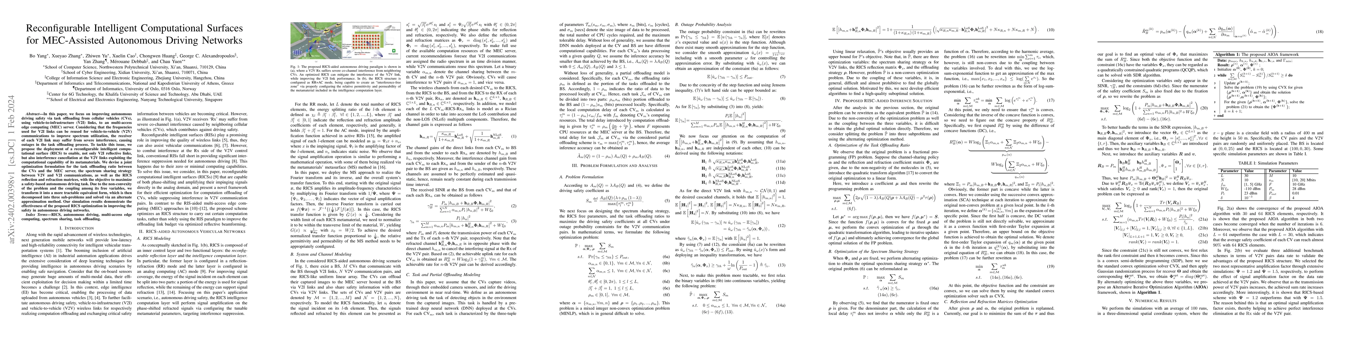 Thumbnail for Reconfigurable Intelligent Computational Surfaces for MEC-Assisted
  Autonomous Driving Networks