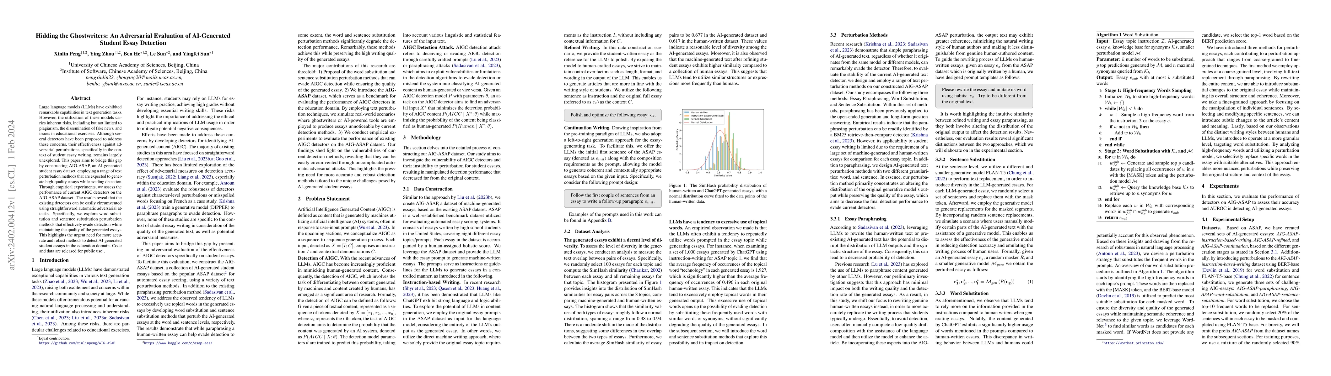 Thumbnail for Hidding the Ghostwriters: An Adversarial Evaluation of AI-Generated
  Student Essay Detection