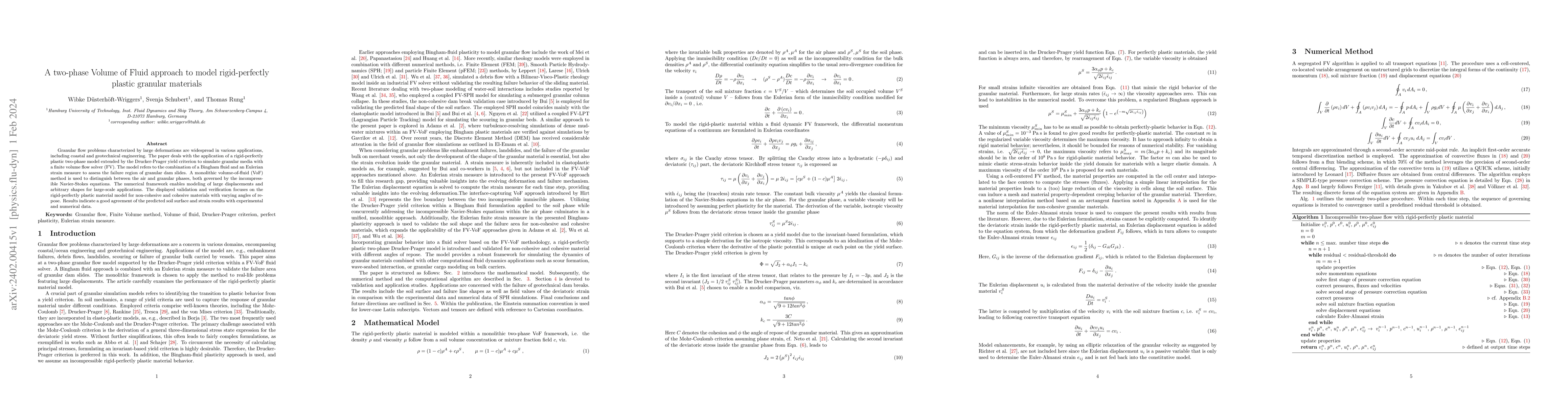 Thumbnail for A two-phase Volume of Fluid approach to model rigid-perfectly plastic
  granular materials