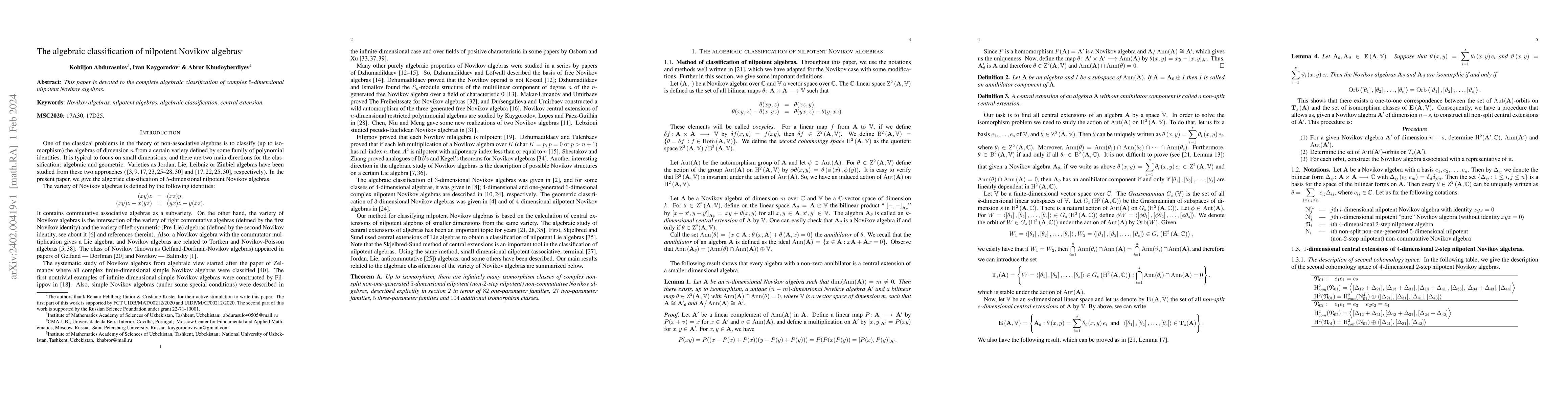 Thumbnail for The algebraic classification of nilpotent Novikov algebras