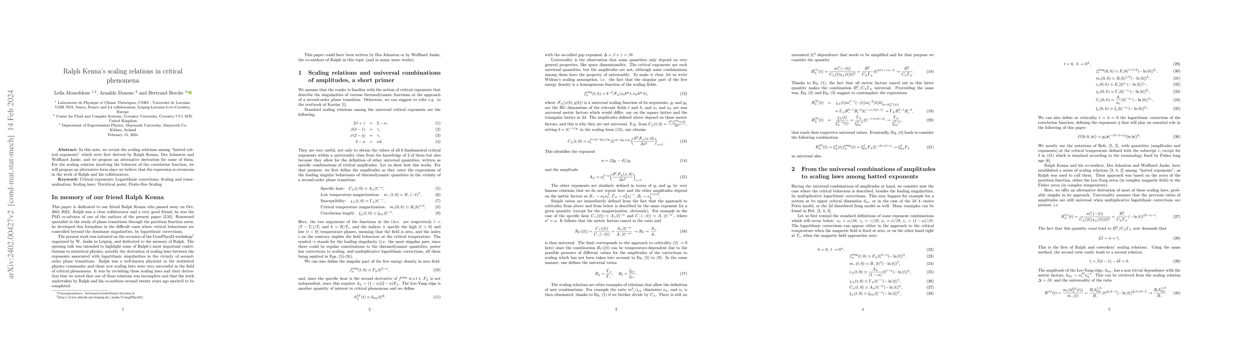Thumbnail for Ralph Kenna's scaling relations in critical phenomena