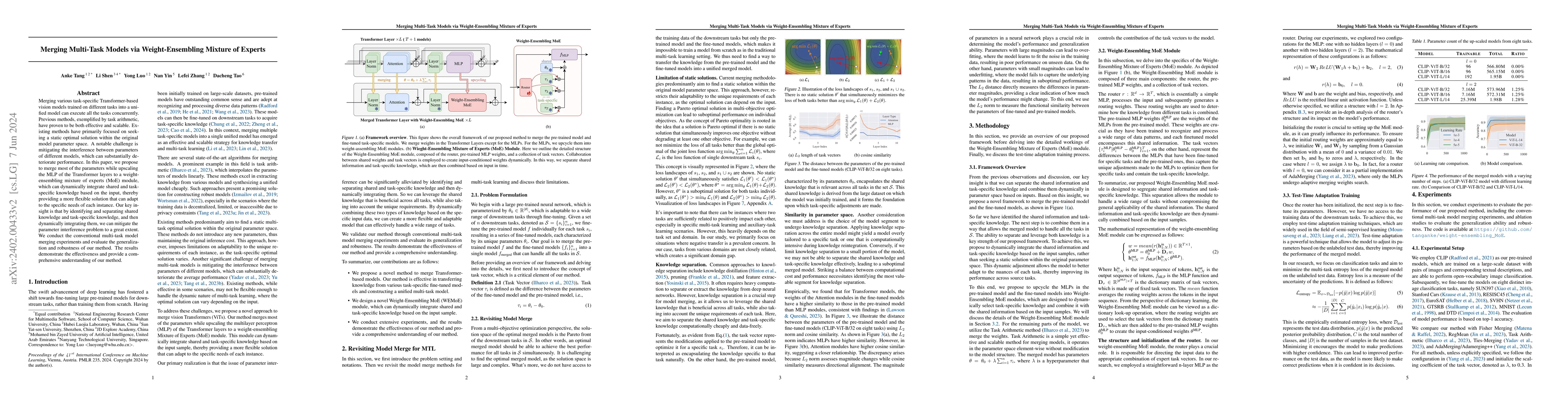 Thumbnail for Merging Multi-Task Models via Weight-Ensembling Mixture of Experts