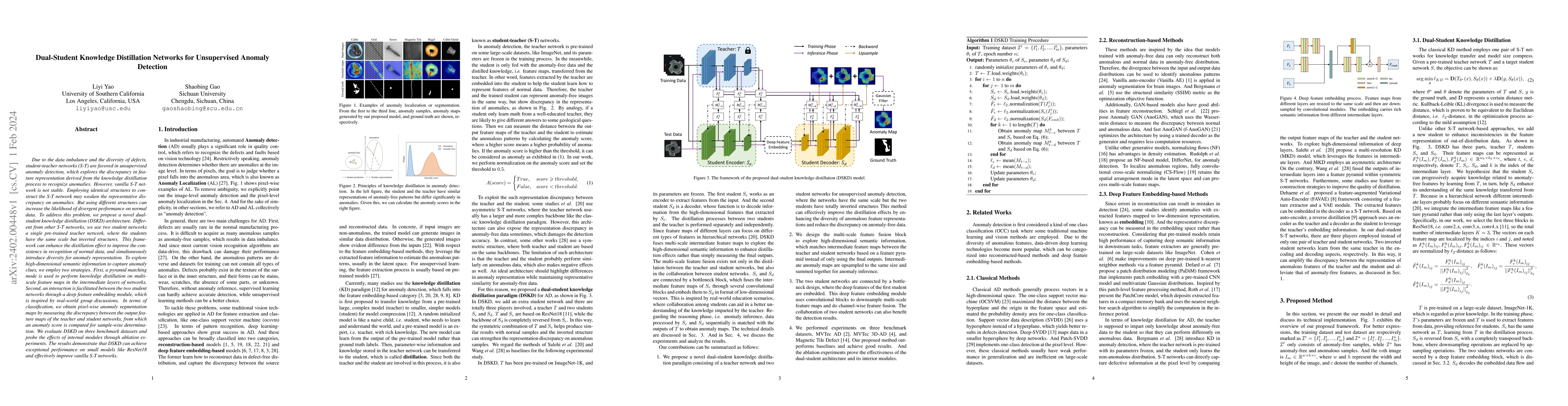 Thumbnail for Dual-Student Knowledge Distillation Networks for Unsupervised Anomaly
  Detection