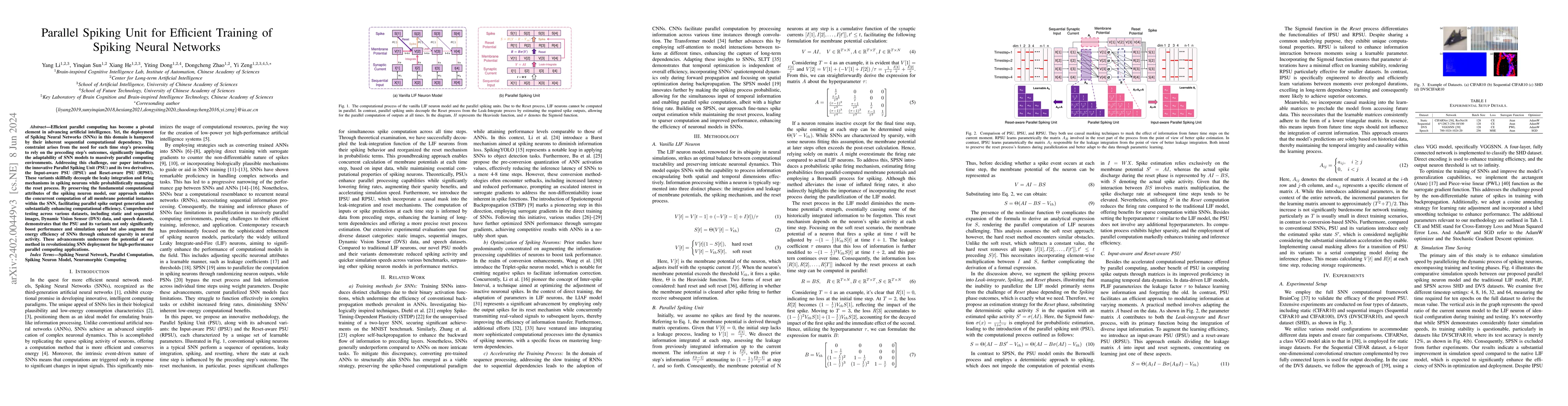 Thumbnail for Parallel Spiking Unit for Efficient Training of Spiking Neural Networks