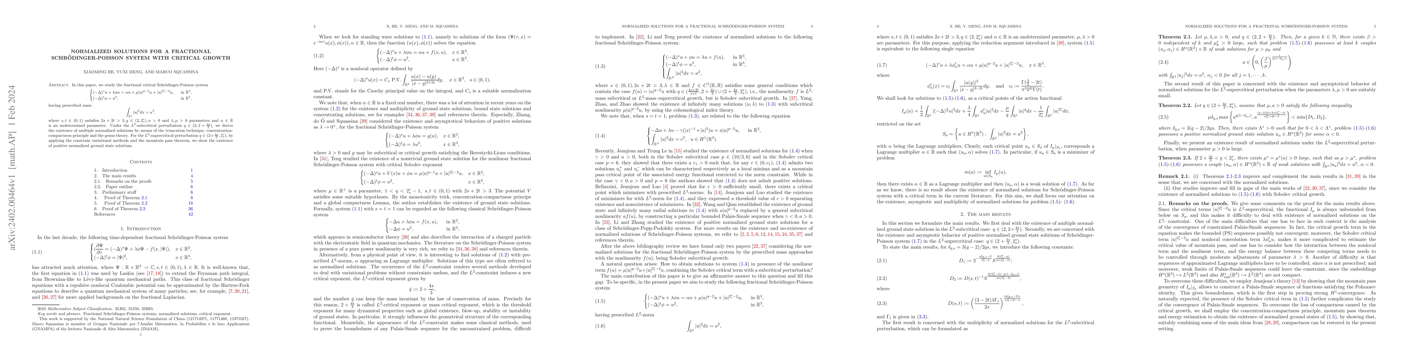 Thumbnail for Normalized solutions for a fractional Schr\"{o}dinger-Poisson system
  with critical growth