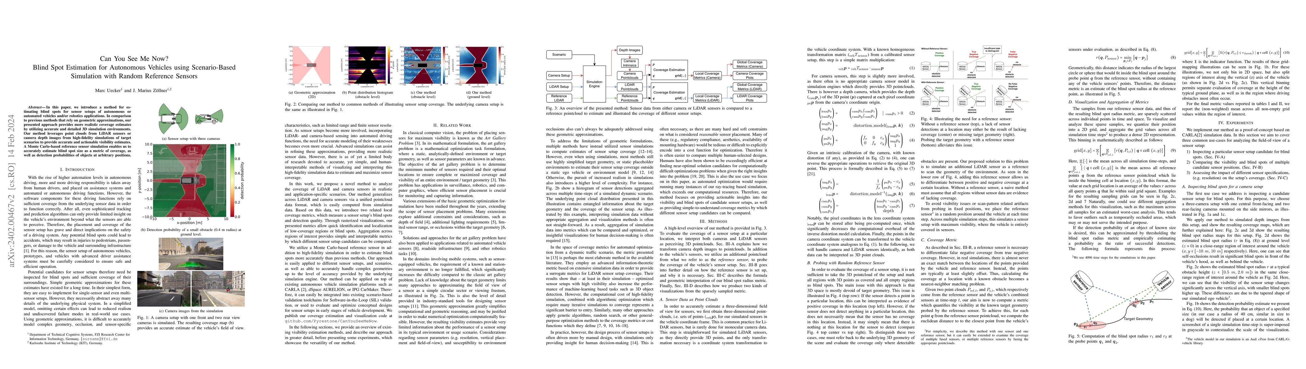 Thumbnail for Can you see me now? Blind spot estimation for autonomous vehicles using
  scenario-based simulation with random reference sensors