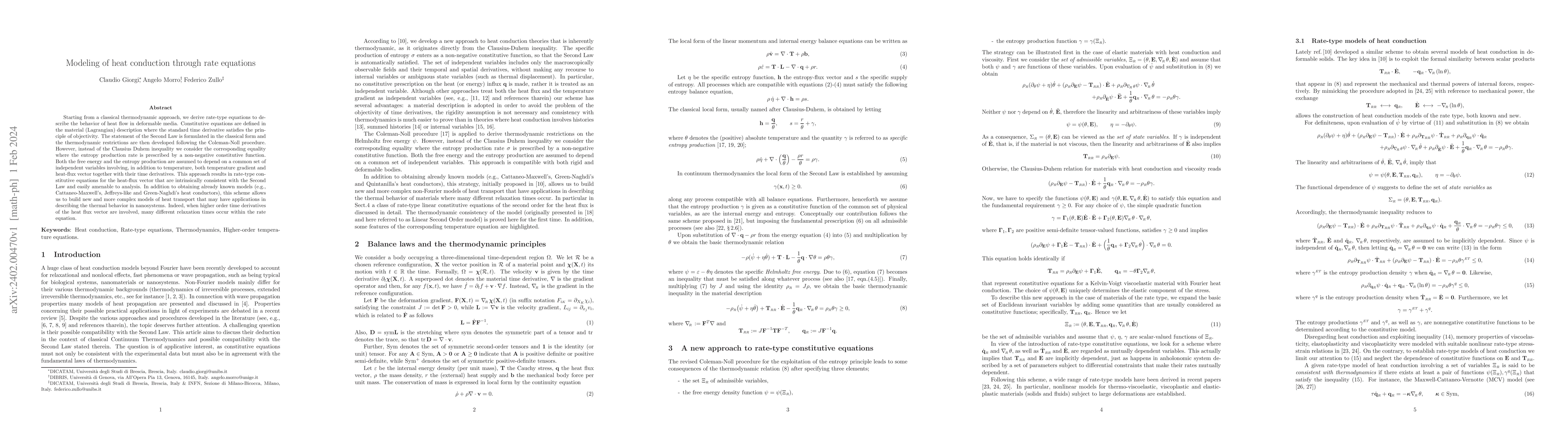 Thumbnail for Modeling of heat conduction through rate equations