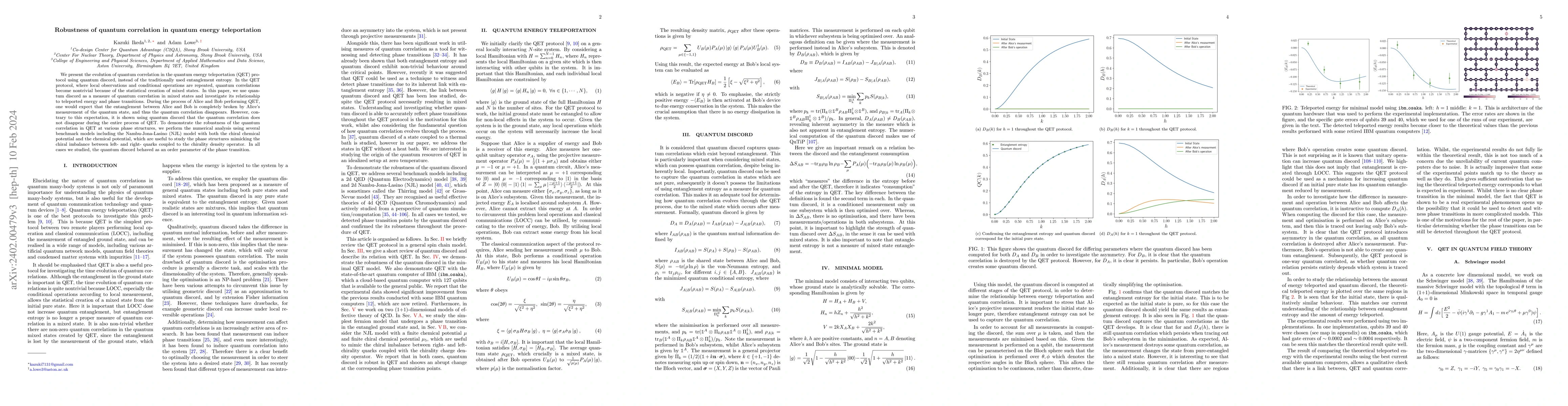 Thumbnail for Robustness of quantum correlation in quantum energy teleportation