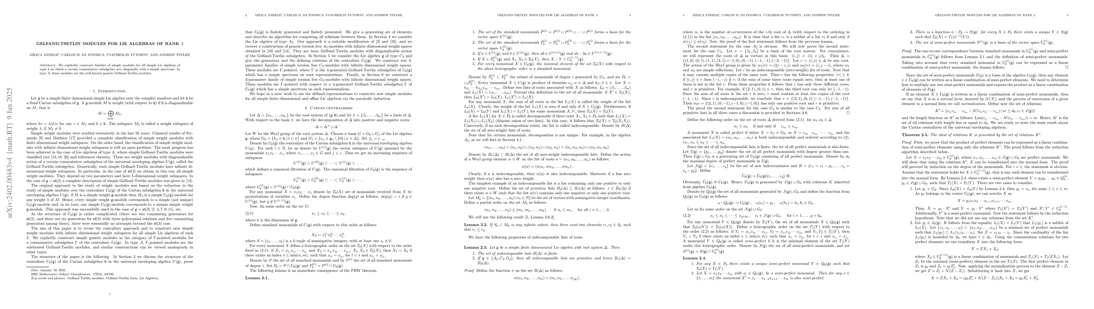Thumbnail for Gelfand-Tsetlin modules for Lie algebras of rank $2$