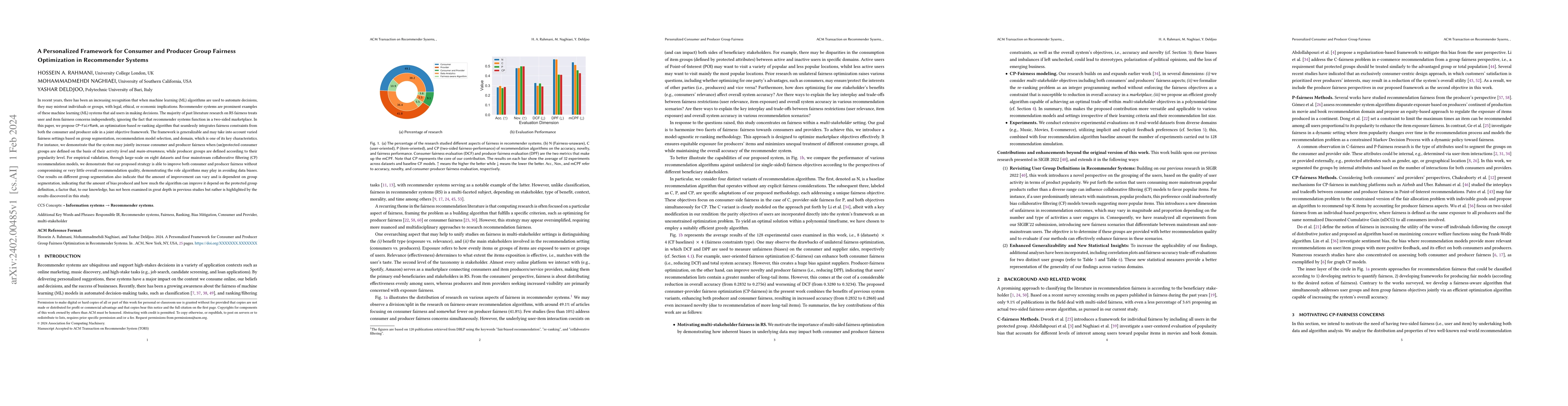 Thumbnail for A Personalized Framework for Consumer and Producer Group Fairness
  Optimization in Recommender Systems