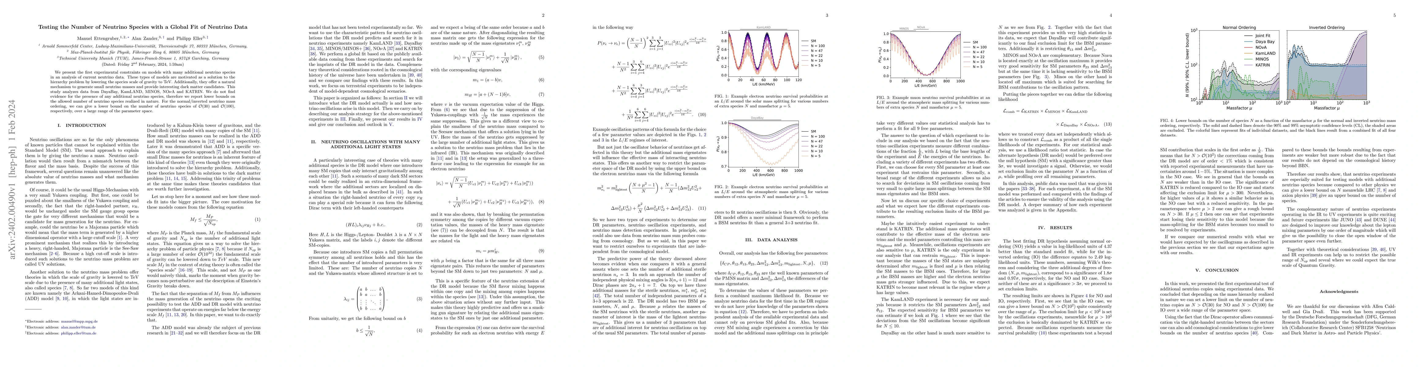 Thumbnail for Testing the Number of Neutrino Species with a Global Fit of Neutrino
  Data