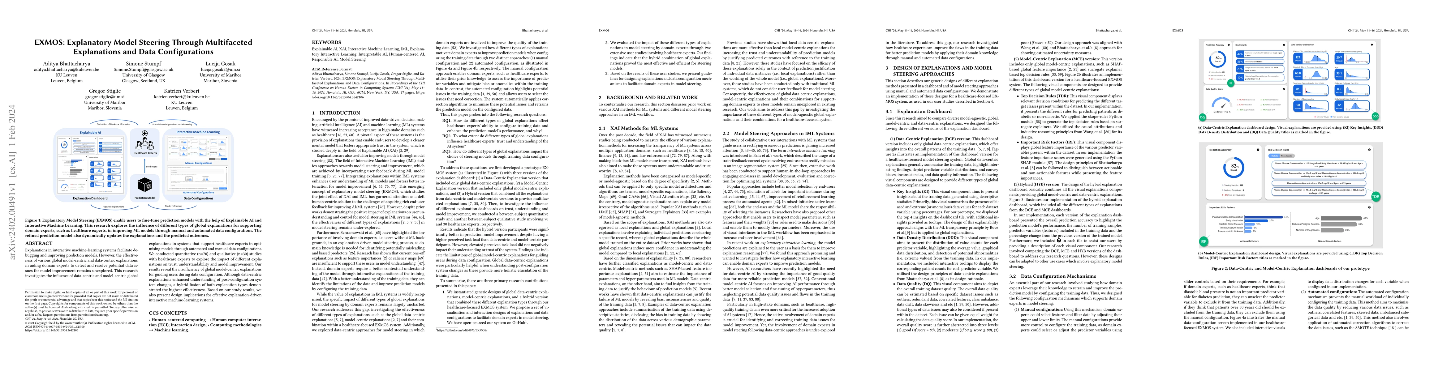 Thumbnail for EXMOS: Explanatory Model Steering Through Multifaceted Explanations and
  Data Configurations