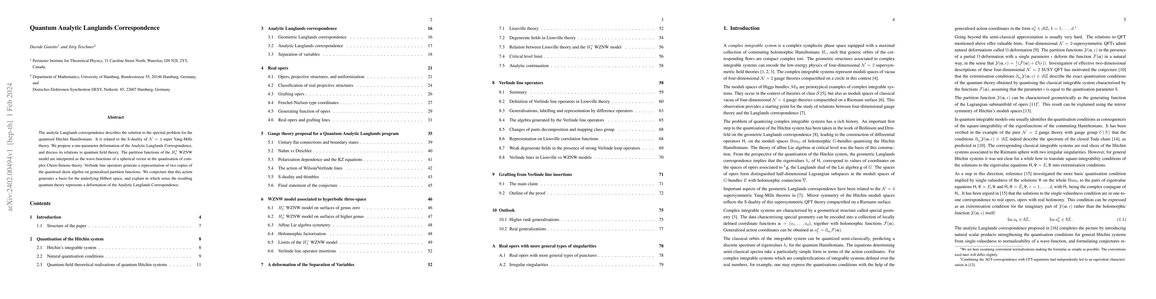 Thumbnail for Quantum Analytic Langlands Correspondence