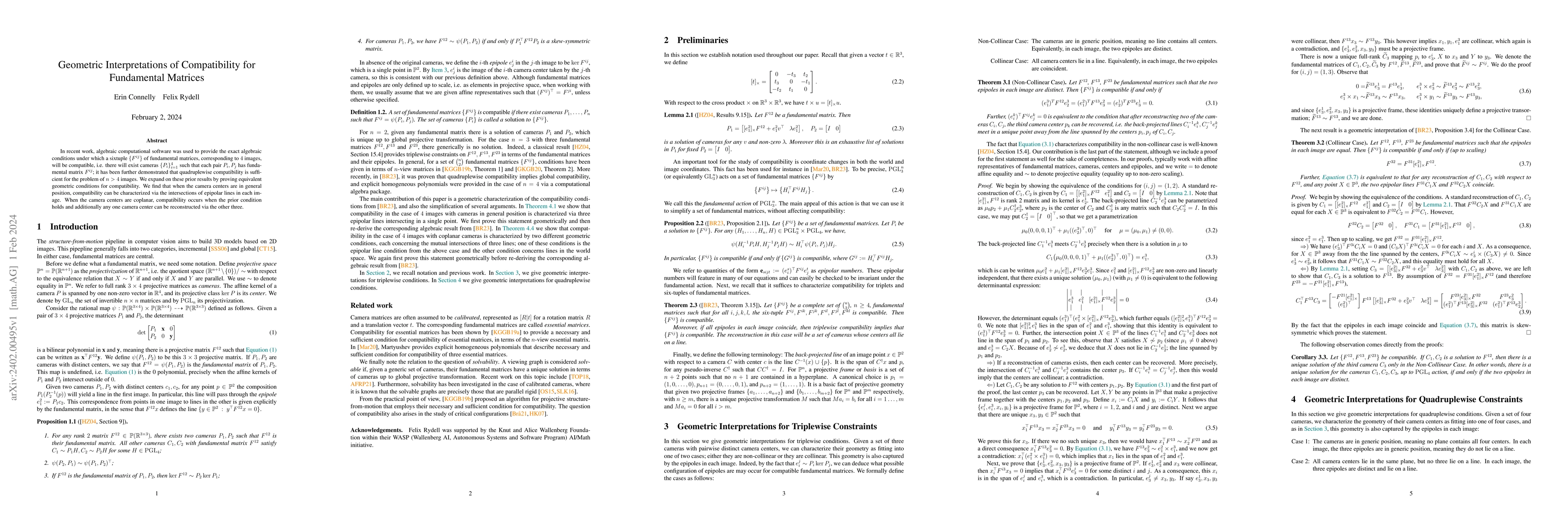 Thumbnail for Geometric Interpretations of Compatibility for Fundamental Matrices