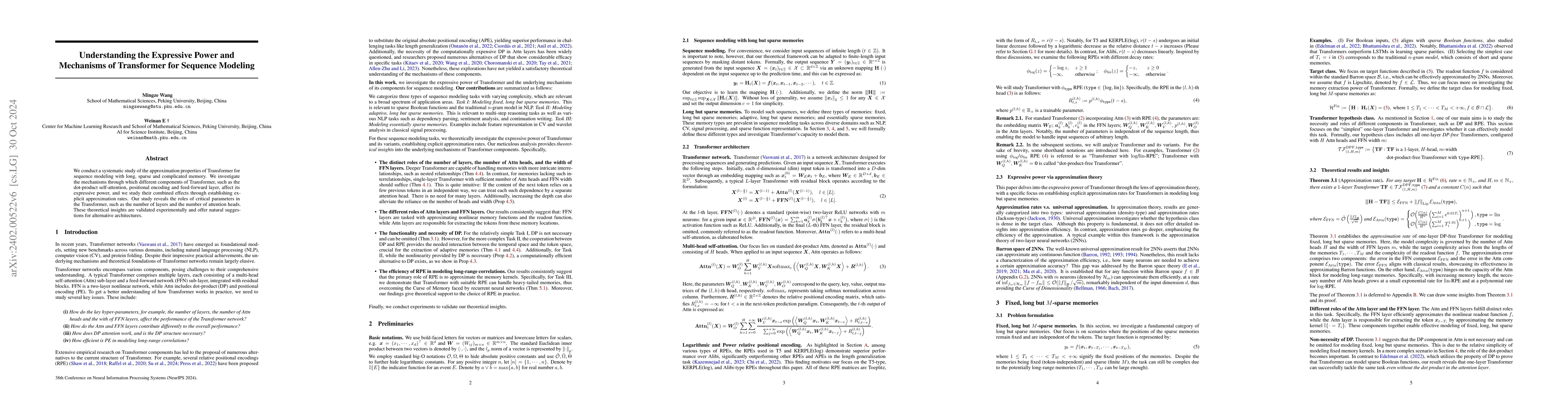 Thumbnail for Understanding the Expressive Power and Mechanisms of Transformer for
  Sequence Modeling