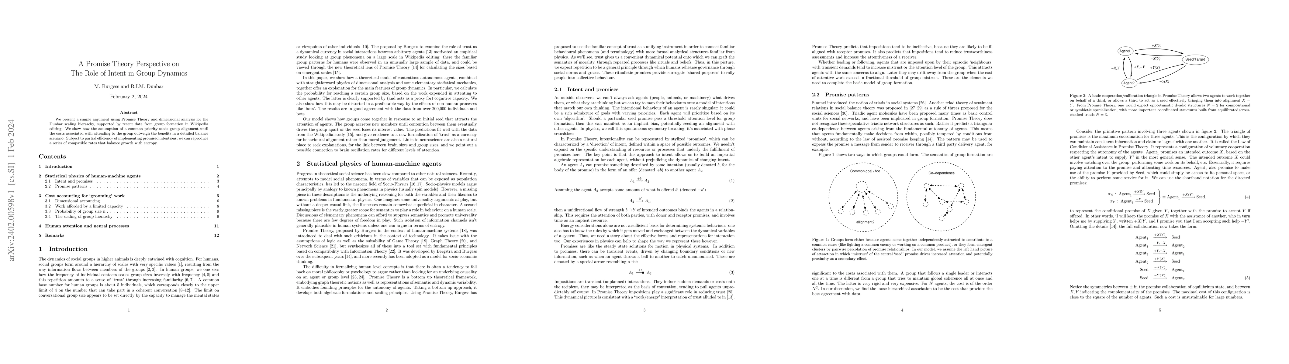 Thumbnail for A Promise Theory Perspective on the Role of Intent in Group Dynamics