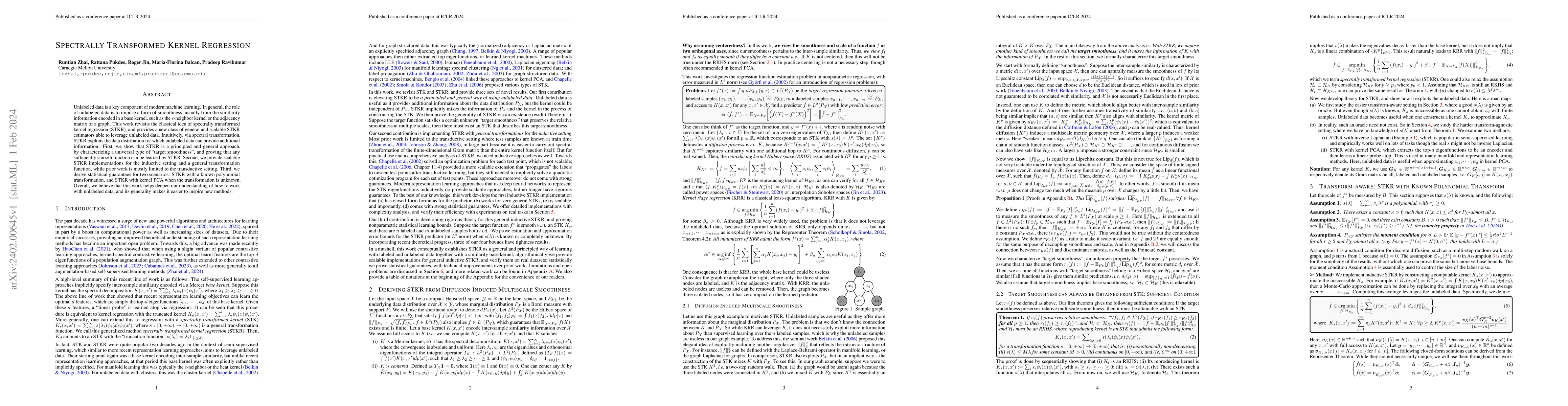Thumbnail for Spectrally Transformed Kernel Regression