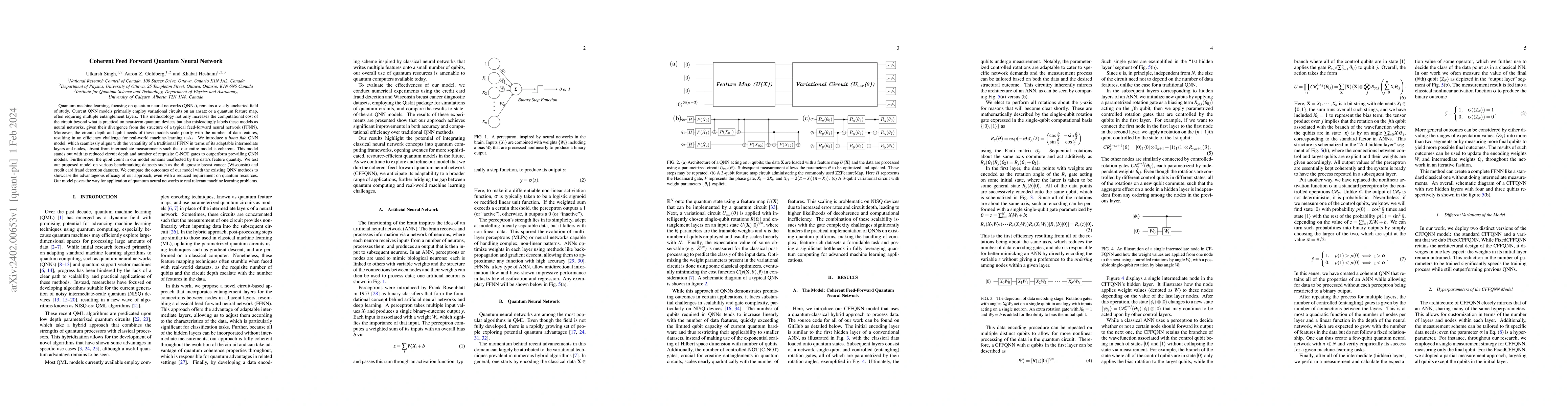 Thumbnail for Coherent Feed Forward Quantum Neural Network