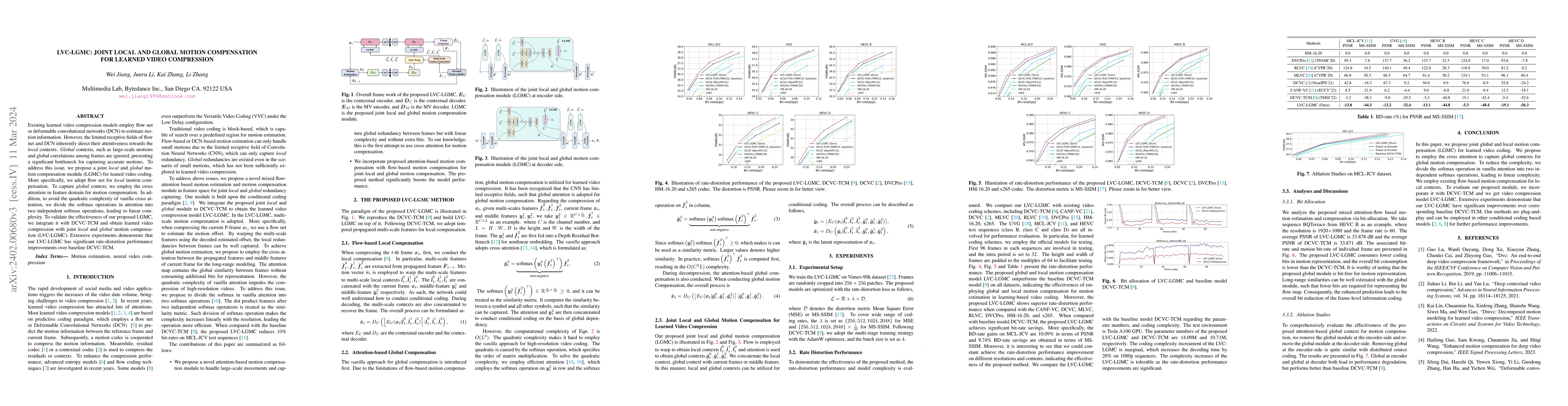 Thumbnail for LVC-LGMC: Joint Local and Global Motion Compensation for Learned Video
  Compression