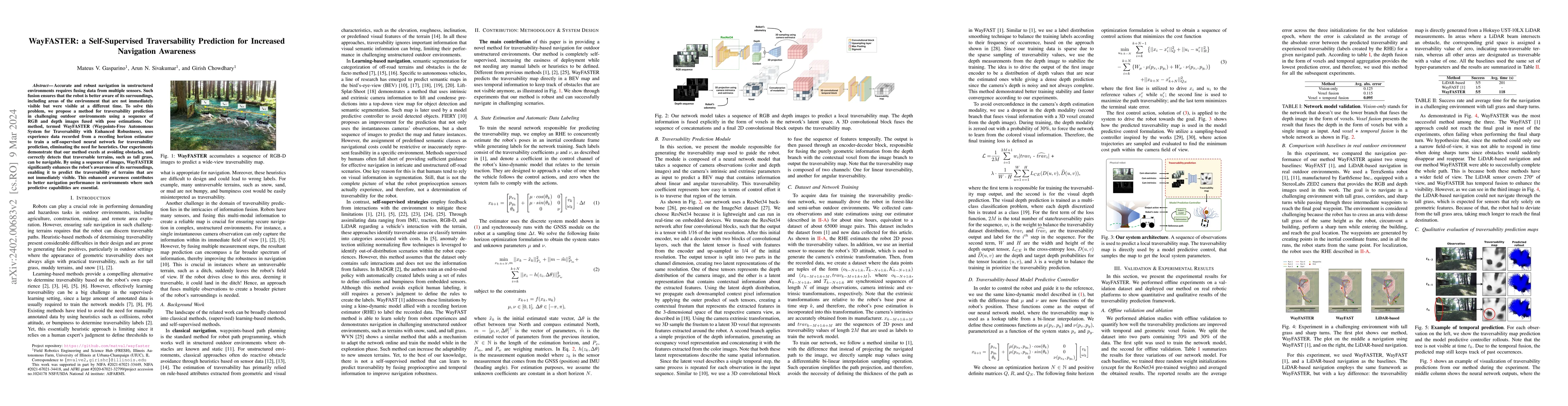 Thumbnail for WayFASTER: a Self-Supervised Traversability Prediction for Increased
  Navigation Awareness