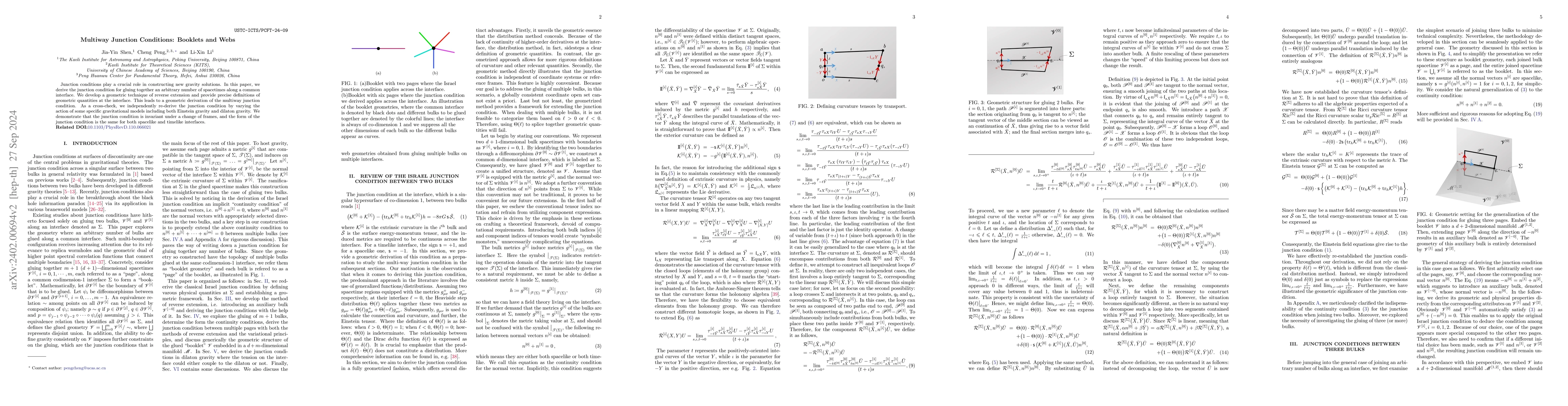 Thumbnail for Multiway junction conditions I: booklets and webs