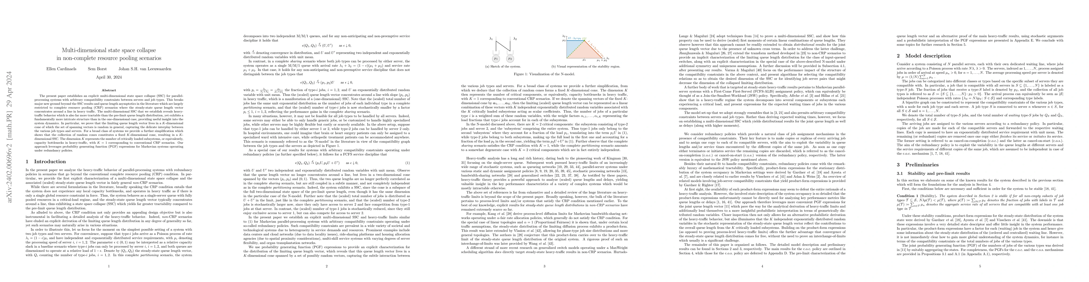 Thumbnail for Multi-dimensional state space collapse in non-complete resource pooling
  scenarios
