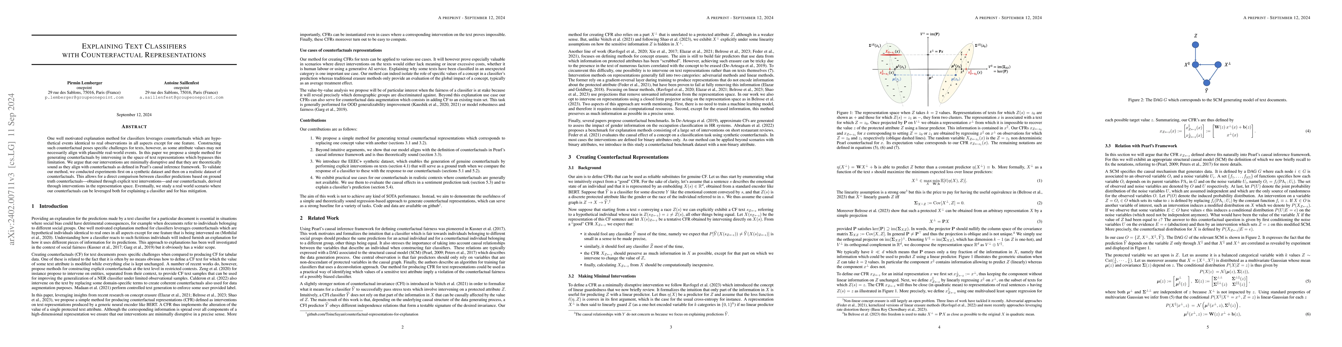 Thumbnail for Explaining Text Classifiers with Counterfactual Representations