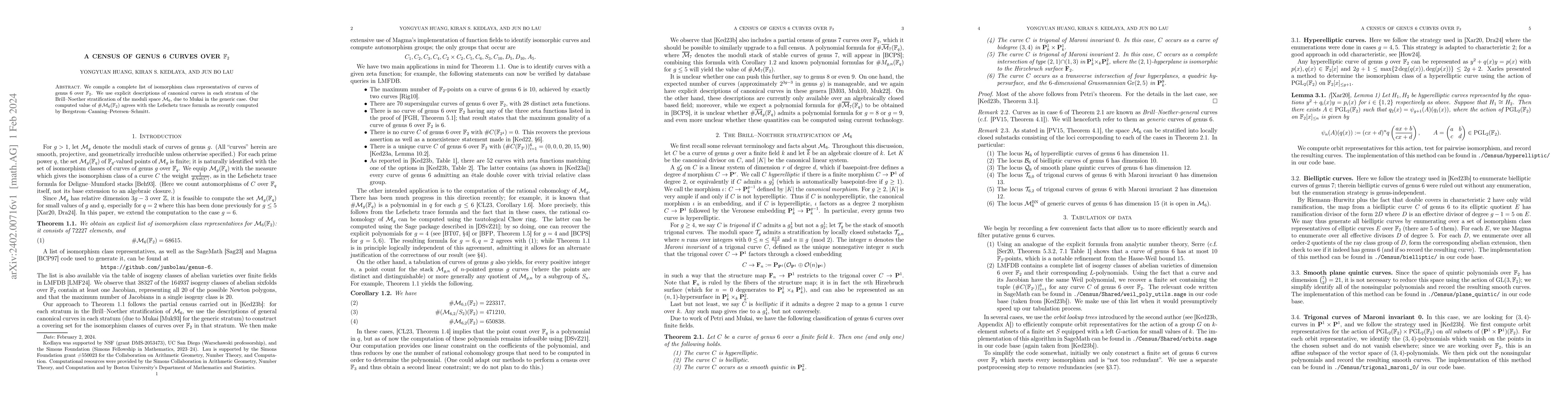 Thumbnail for A census of genus 6 curves over $\mathbb{F}_2$
