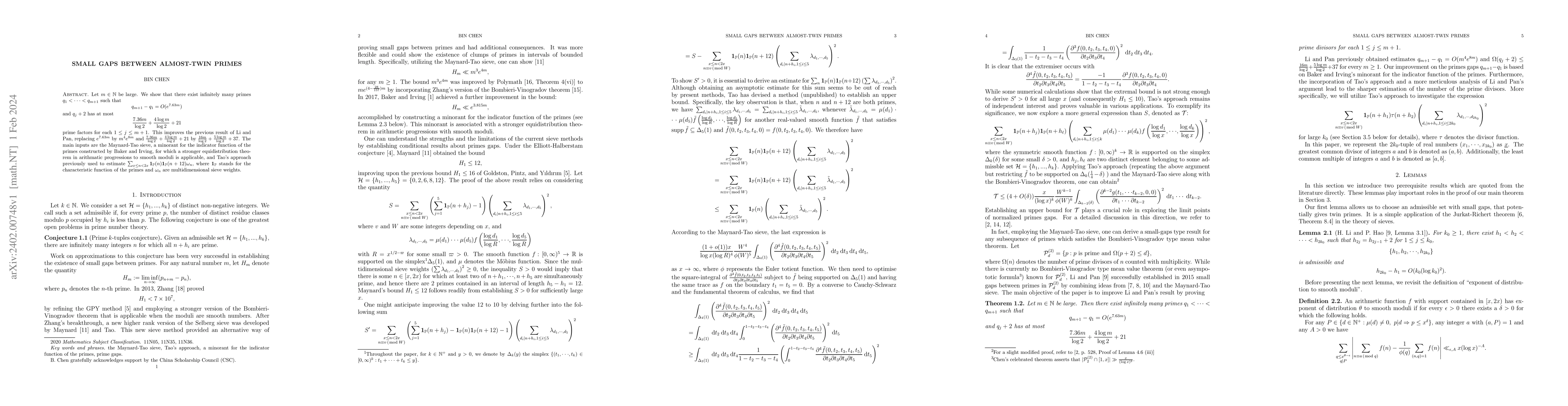 Thumbnail for Small gaps between almost-twin primes