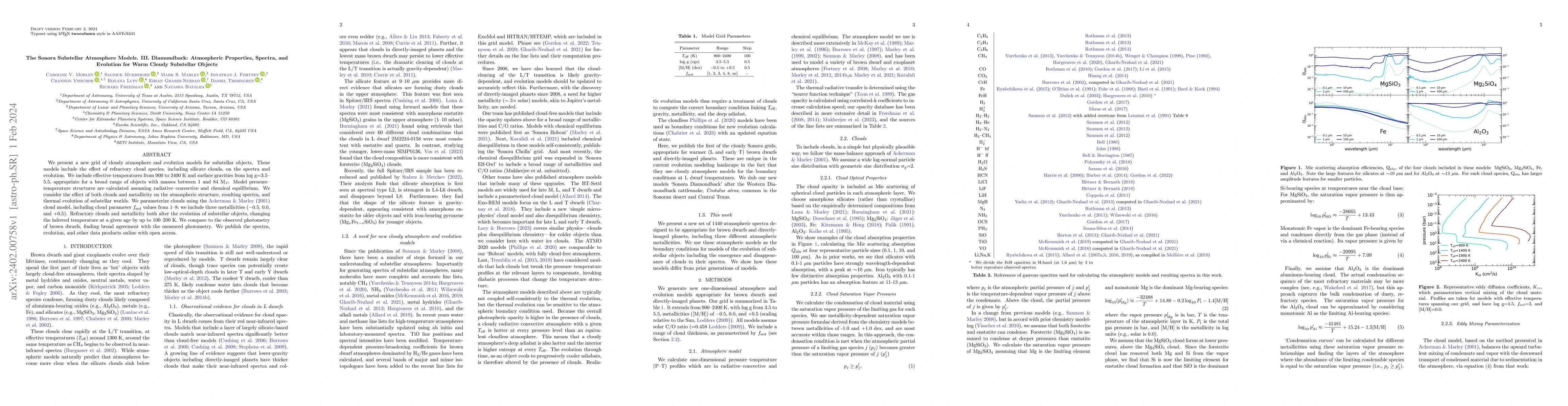 Thumbnail for The Sonora Substellar Atmosphere Models. III. Diamondback: Atmospheric
  Properties, Spectra, and Evolution for Warm Cloudy Substellar Objects