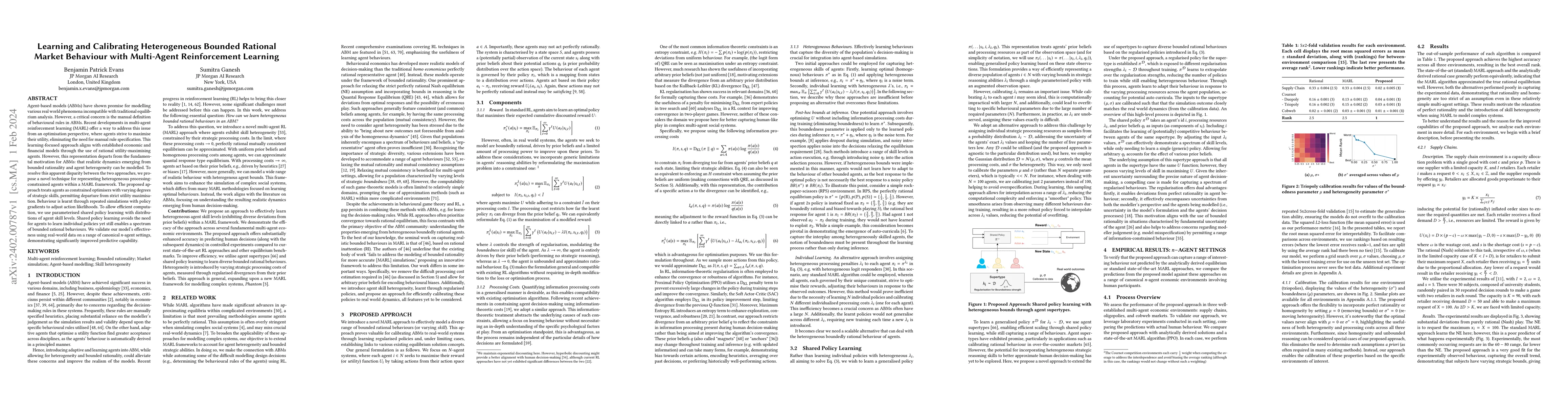 Thumbnail for Learning and Calibrating Heterogeneous Bounded Rational Market Behaviour
  with Multi-Agent Reinforcement Learning
